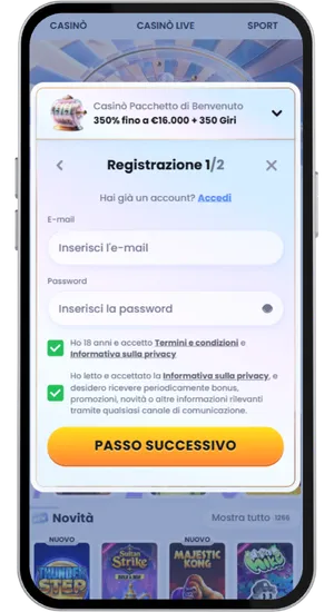 Registrazione e deposito per Madame Destiny Megaways